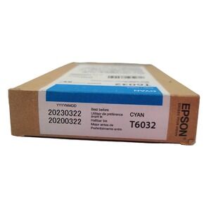 2023 GENUINE EPSON T6032 220ML CYAN INK STYLUS PRO 7800 7880 9800 9880‎